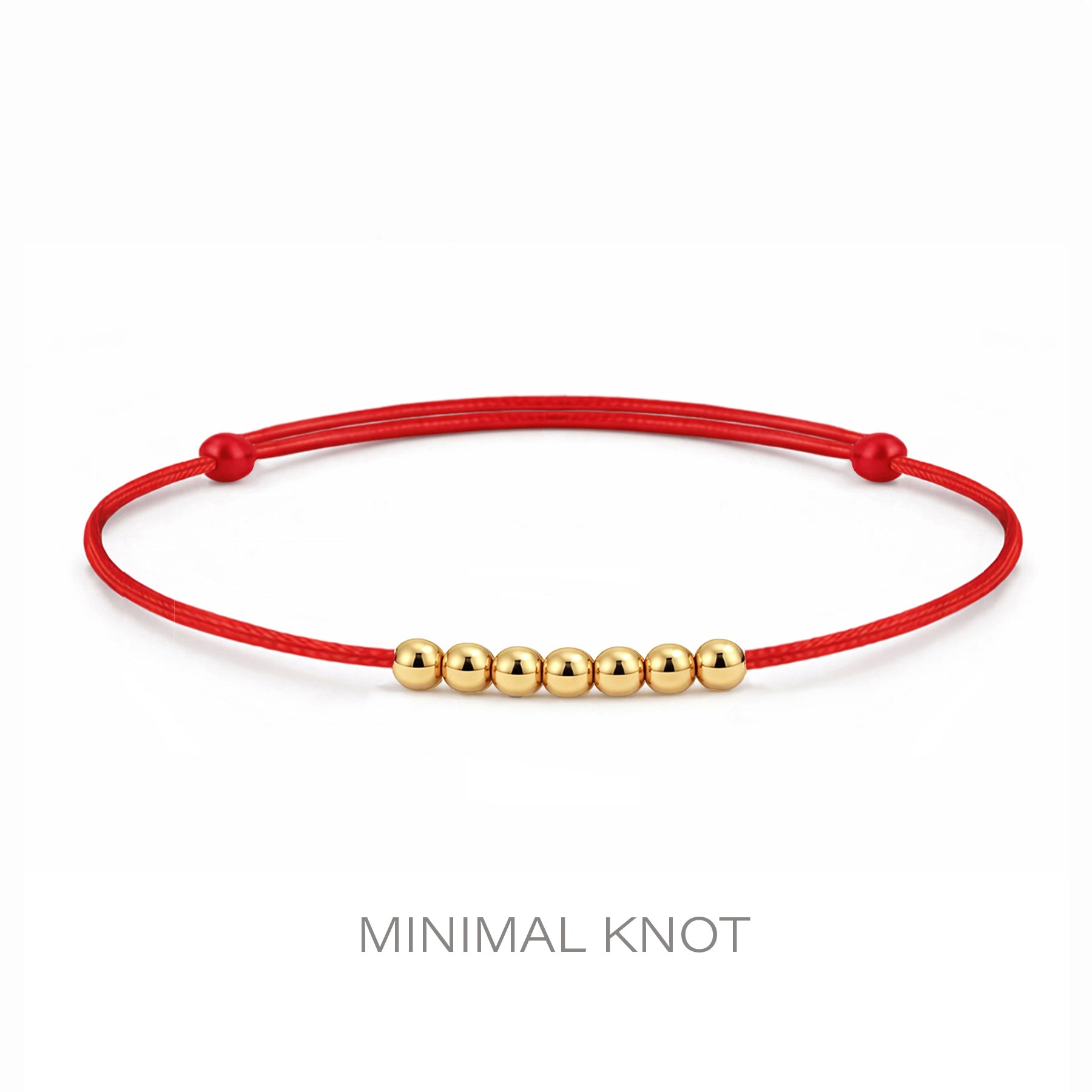 14k Solid Gold 7 Day Good Luck Red String Bracelet for Women, Men
